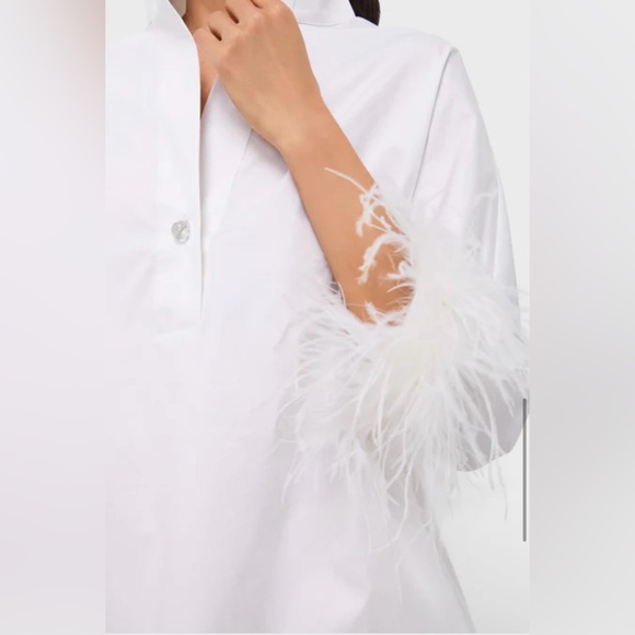 TUCKERNUCK White Feather Willow Blouse Women's size Medium - Picture 3 of 11